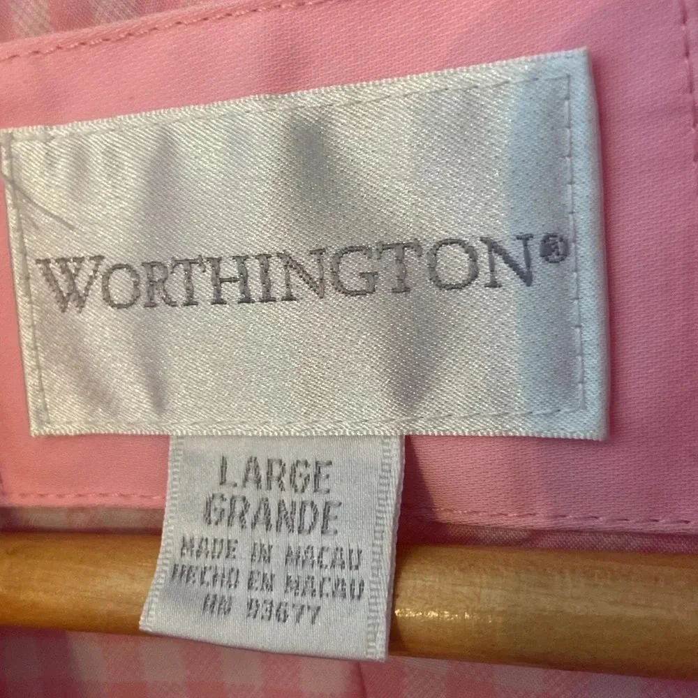 Worthington Women’s Pink Raincoat, LARGE - Picture 3 of 5